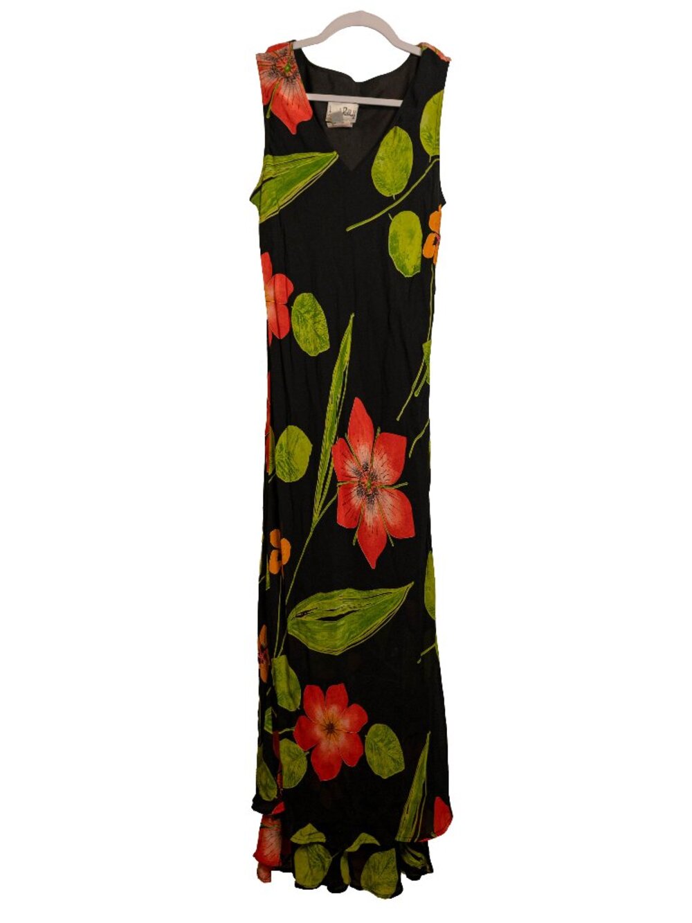 Vintage 90s Joseph Ribkoff Chiffon Floral Layered Maxi Dress - Size 10